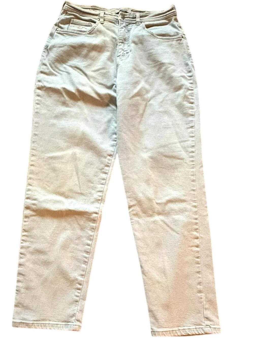 Vintage Gloria Vanderbilt Light Wash Stretch Jeans Swan Logo Size 12 Short